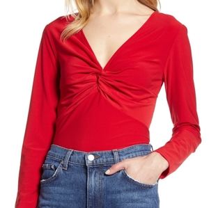 Halogen Twist Front V-neck Top NWT